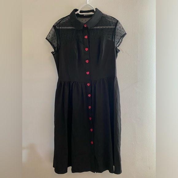 Belle Poque Heart Button Dress w Pockets - Picture 2 of 14